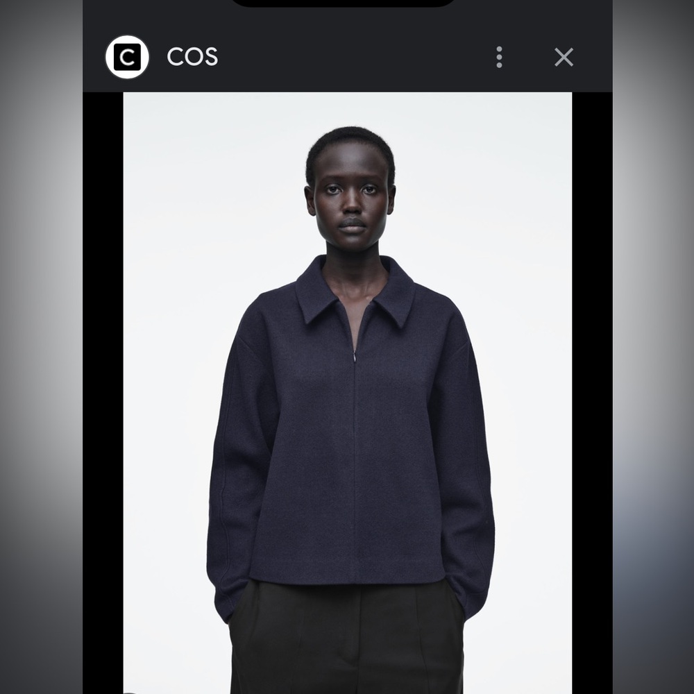 COS navy wool zipper Shirt
